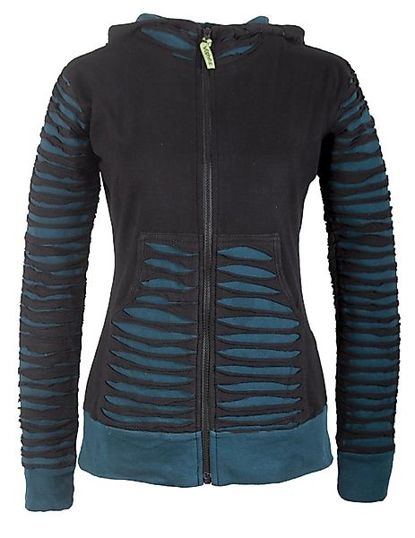 Vishes Kapuzensweatjacke Patchworkjacke Kapuzenjacke Hoodie Cutwork günstig online kaufen
