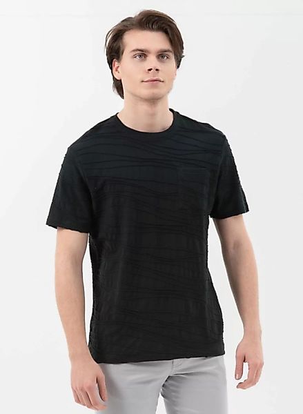 T-shirt Aus Bio-baumwolle Mit Struktur-streifen günstig online kaufen