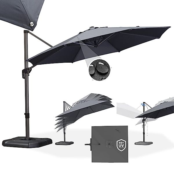 PURPLE LEAF Ampelschirm Runder Terrassenschirm, Alu günstig online kaufen