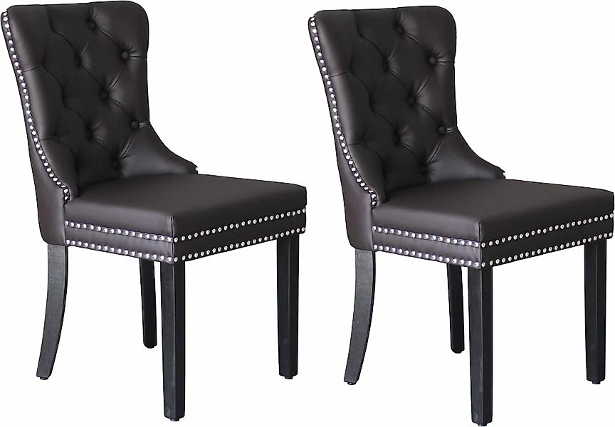 byLIVING Esszimmerstuhl "Domino" (Set) 2 Stk. Kunstleder mit Massivholz Ges günstig online kaufen