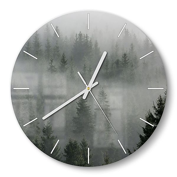 DEQORI Wanduhr 'Nebelwaldmystik' (Glas Glasuhr modern günstig online kaufen
