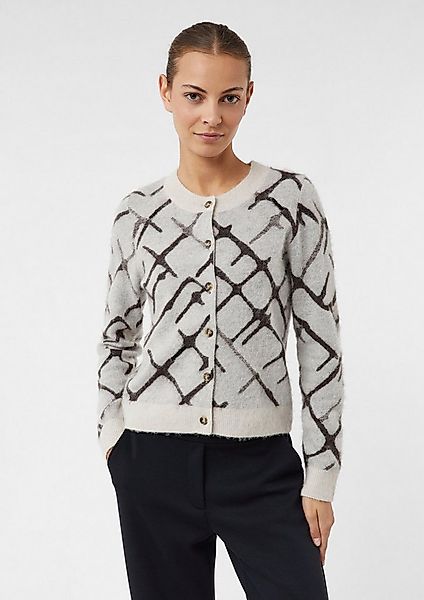 comma Cardigan Strickjacke Strickjacke aus Alpakamix mit Schmuckperlendetai günstig online kaufen