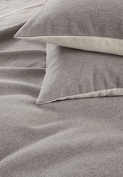 hessnatur Biber Wende-Bettwäsche-Set aus Bio-Baumwolle - grau - Größe 135x2 günstig online kaufen