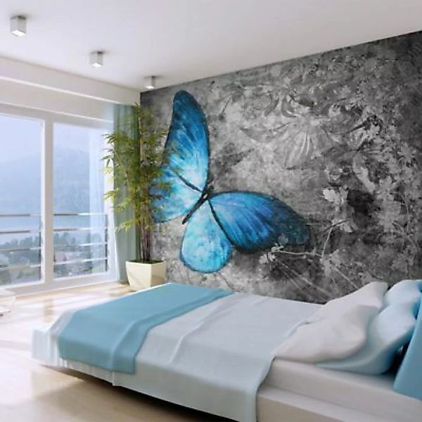 artgeist Fototapete Blue butterfly blau/grau Gr. 400 x 309 günstig online kaufen