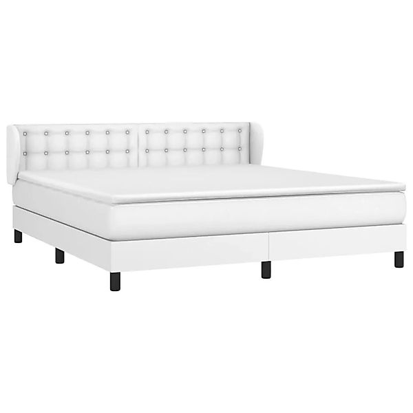 vidaXL Boxspringbett mit Matratze Weiß 160x200 cm Kunstleder 3127320 günstig online kaufen