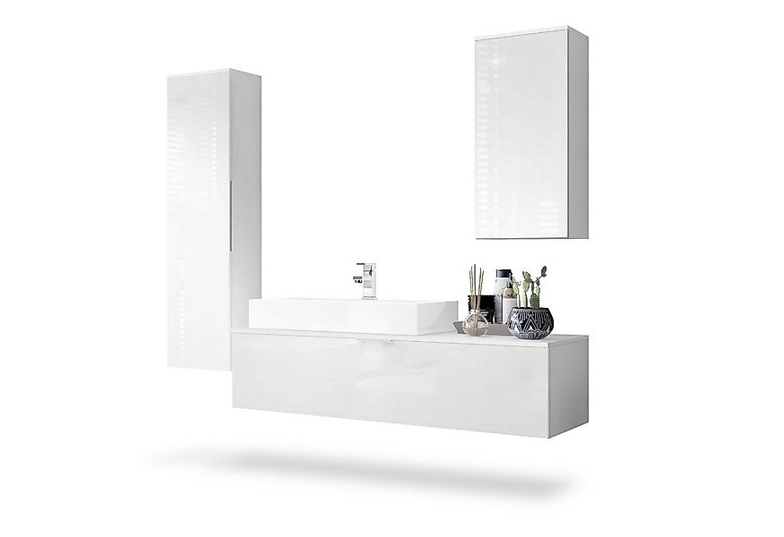 Vladon Badmöbel-Set Beach, (Badezimmer-Set mit 2 Hochschränken, 1 Unterschr günstig online kaufen