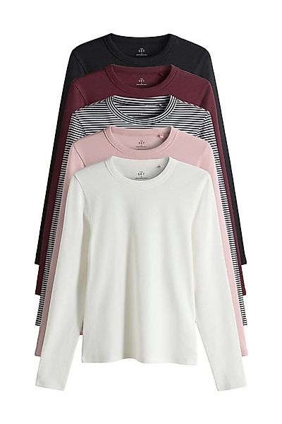 The Set Langarmshirt The Set gerippte Langarmshirts, 5er-Pack (5-tlg) günstig online kaufen