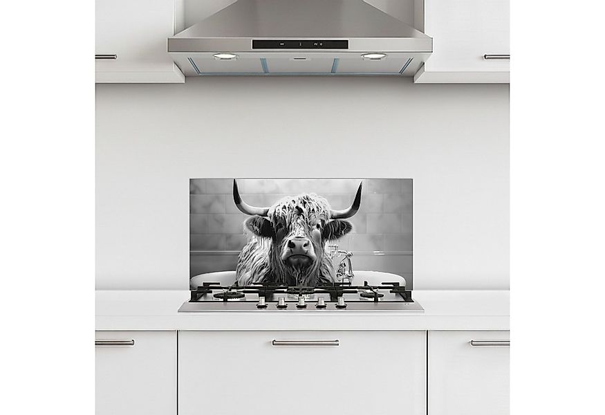 MuchoWow Küchenrückwand selbstklebend Schottischer Highlander - Schwarz und günstig online kaufen