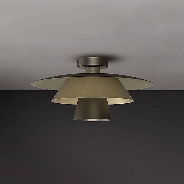 Deckenleuchte Plato, titan/goldfarben, Metall, Ø 38 cm, E27 günstig online kaufen