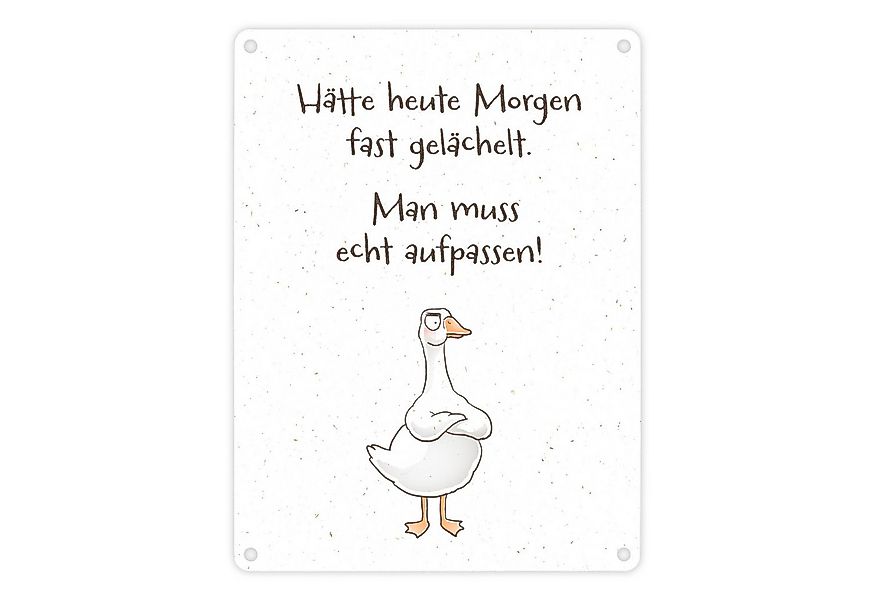 speecheese Metallschild Gilbert die Gans Metallschild in 15x20 cm mit Spruc günstig online kaufen