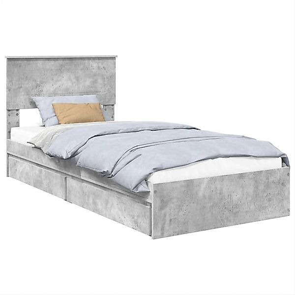 vidaXL Stauraumbett Betongrau 90 x 190 cm Holzwerkstoff 3408497 günstig online kaufen