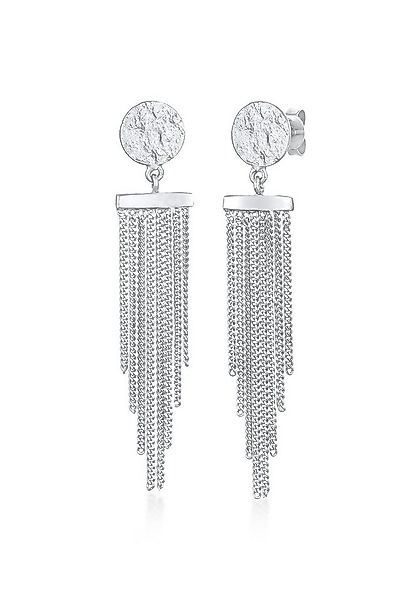 Elli Paar Ohrstecker Stecker Plättchen Ketten Look Stylisch 925 Silber, Plä günstig online kaufen