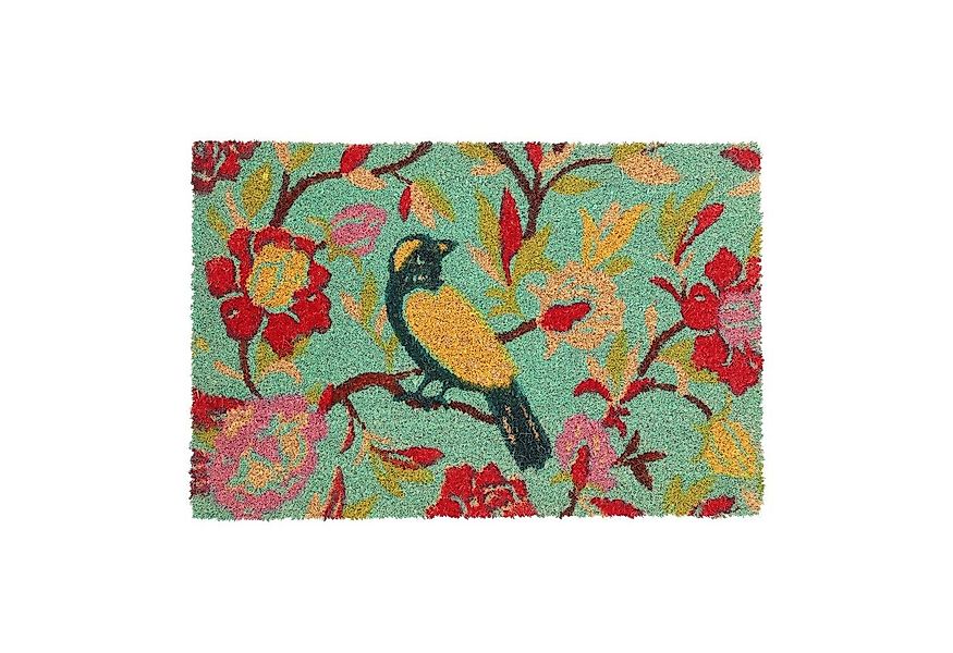 relaxdays Fußmatte Bunte Fußmatte mit Vogel-Motiv, Höhe: 15 mm günstig online kaufen