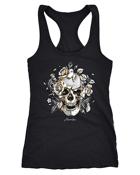 Neverless Tanktop Damen Tank-Top Totenkopf Rosen günstig online kaufen