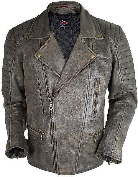 MDM Motorradjacke Retro Motorradjacke Biker Lederjacke günstig online kaufen
