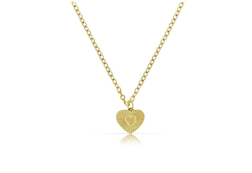 Made by Nami Herzkette Damen Gold mit Herz Anhänger aus Chirurgischem Edels günstig online kaufen