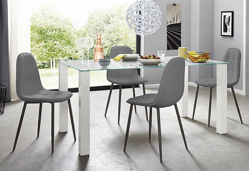INOSIGN Essgruppe Set, 5 Stk. tlg. mit Glastisch, Breite 160 cm günstig online kaufen