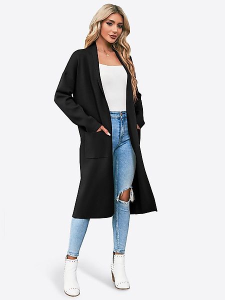 Imily Bela Cardigan Damen Oversize-Langcardigan mit Revers (Packung, 1-tlg. günstig online kaufen