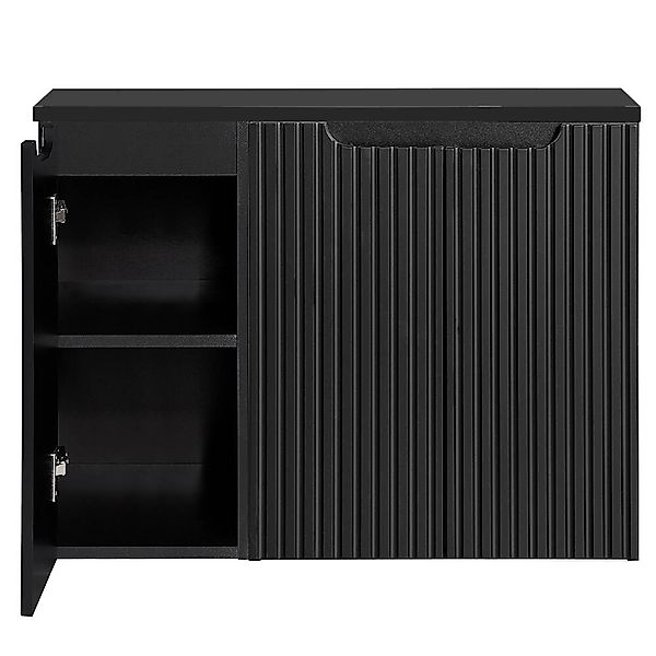 Lomadox Waschbeckenschrank NEWPORT-56-BLACK 80 cm Waschtisch-Unterschrank s günstig online kaufen