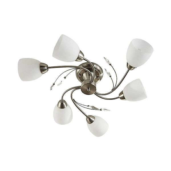 Lindby Deckenlampe Tatas 9620769 Modern in Alu aus Glas 6-flammig E14 Wohnz günstig online kaufen