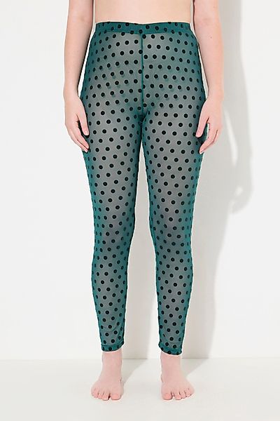 Ulla Popken Feinstrumpfhose Strumpf-Leggings Mesh Flock-Punkte günstig online kaufen