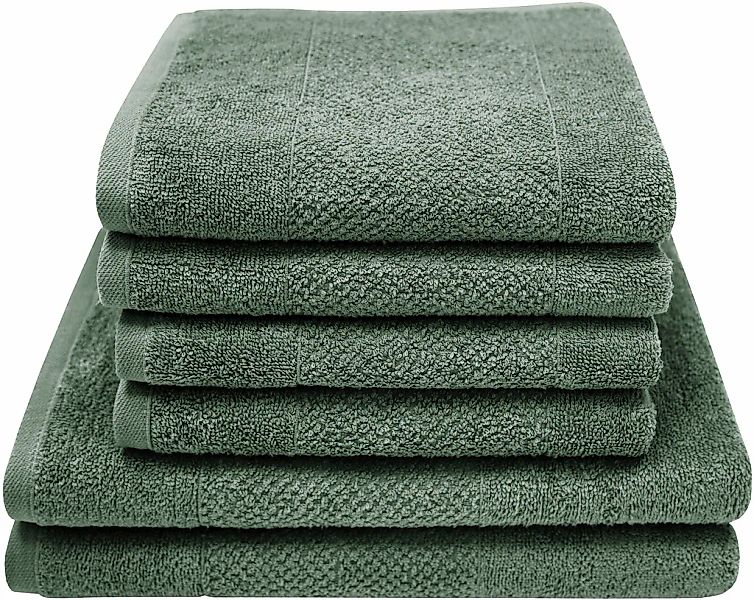 Dyckhoff Handtuch Set "Popcorn Streifen" Set 6 Stk. Walkfrottier 2 Badetüch günstig online kaufen