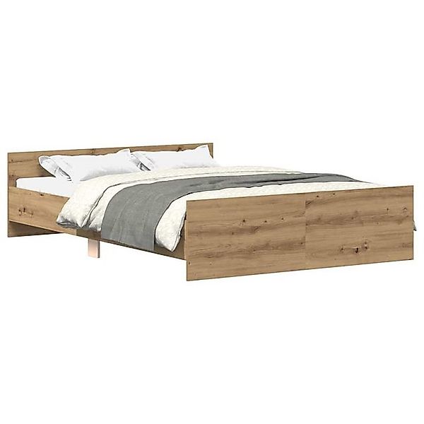 vidaXL Bett Bettgestell ohne Matratze Artisan-Eiche 150x200cm Holzwerkstoff günstig online kaufen