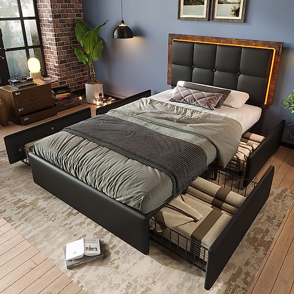 STILVORA Polsterbett Bettgestell 90x200 bett mit günstig online kaufen