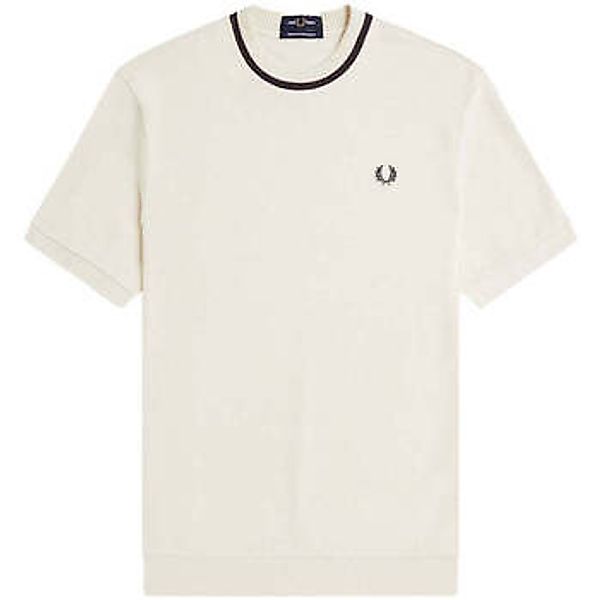 Fred Perry  T-Shirt Crew Neck Pique T-Shirt Ecru günstig online kaufen