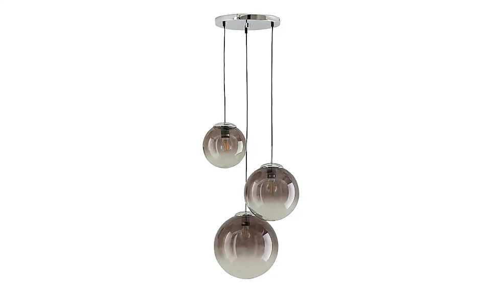 Hängelampe Varus, rauchgrau, Ø 51 cm, Glas, 3-flg. günstig online kaufen