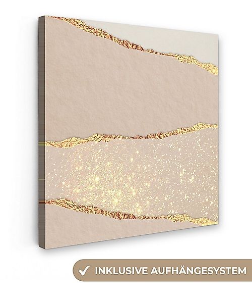 OneMillionCanvasses® Leinwandbild Rosa - Gold - Glitzer - Design, Fotodruck günstig online kaufen