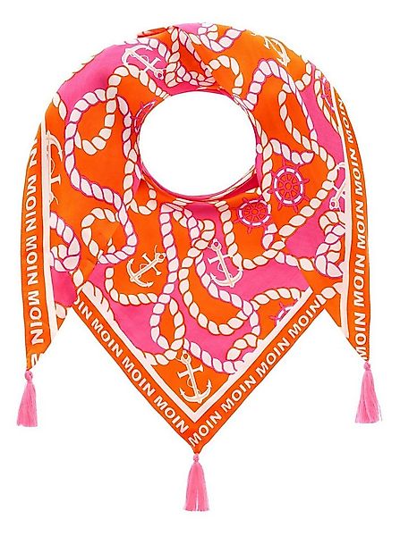 Zwillingsherz Dreieckstuch "Tau Anker Steuerrad", Mit Tasseln und Schriftzu günstig online kaufen