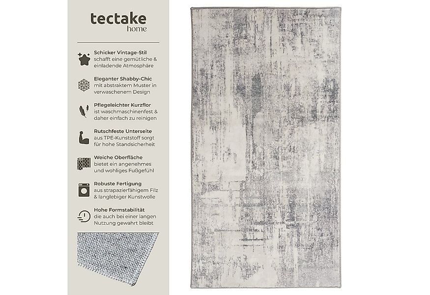 tectake Teppich Vintage Designer Teppich, Eckig, Höhe: 0.6 mm, verschiedene günstig online kaufen