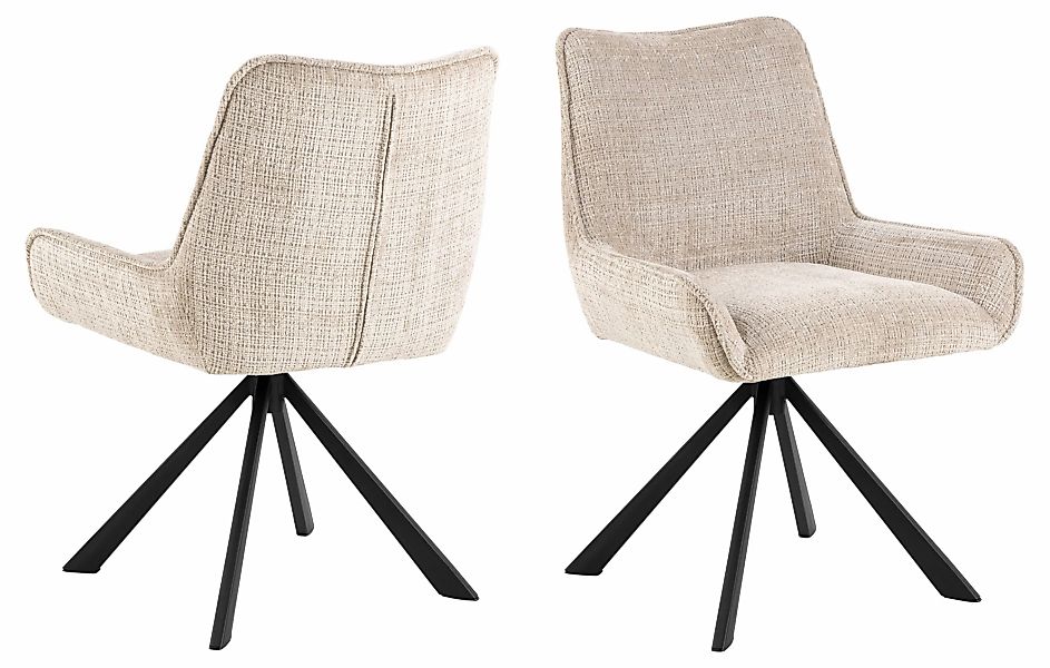 ACTONA GROUP Esszimmerstuhl "Eddie", (Set), Esszimmerstuhl, Juto beige, 4 S günstig online kaufen