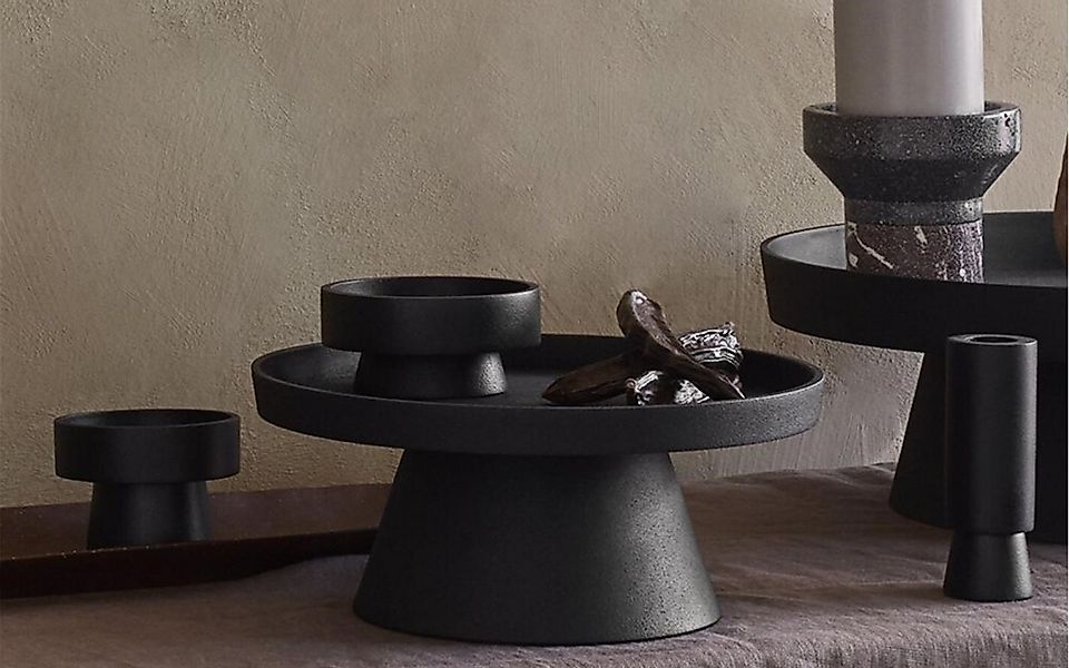 Broste Copenhagen Kerzentablett Copenhagen Holger Kerzenplatte Alu black Ø günstig online kaufen