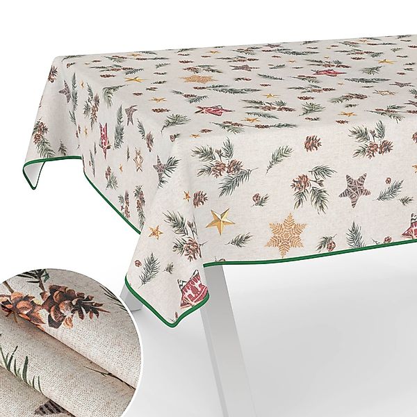 ANRO Tischdecke pflegeleicht Weihnachten Tischtuch Christmas günstig online kaufen