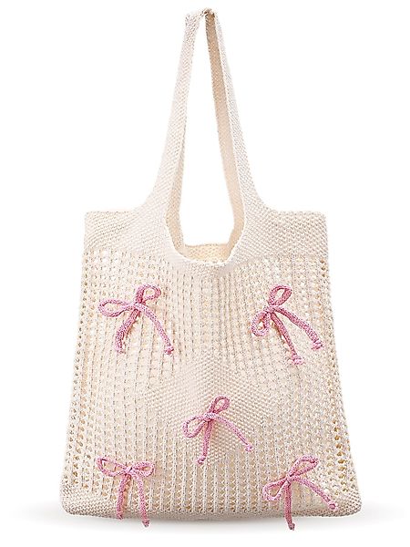 Coonoor Schultertasche Damen Strandtasche mit Schleife, günstig online kaufen