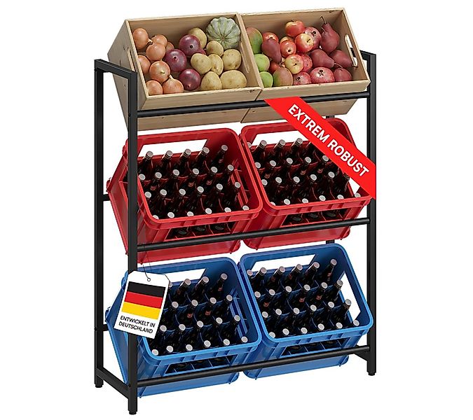 STEELSØN Flaschenregal Mystra in schwarz, Getränkekistenregal aus Stahl für günstig online kaufen