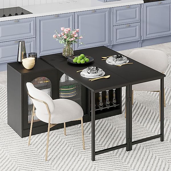 Flieks Bartisch mit Sideboard mit Glasschiebetüren günstig online kaufen