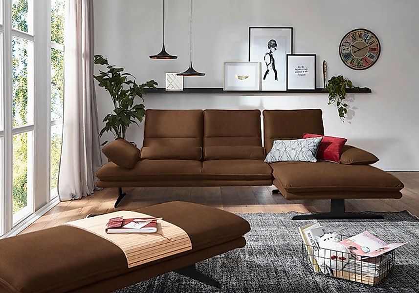 W.SCHILLIG Ecksofa »broadway, Designsofa mit tollem Sitzkomfort«, Sitztiefe günstig online kaufen
