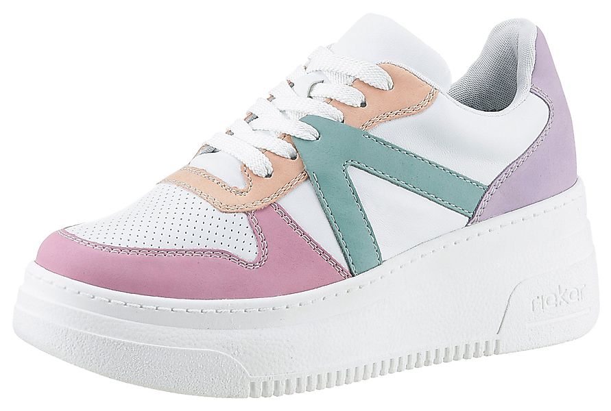 Rieker Plateausneaker mit pastellfarbenen Kontrasten, Freizeitschuh, günstig online kaufen