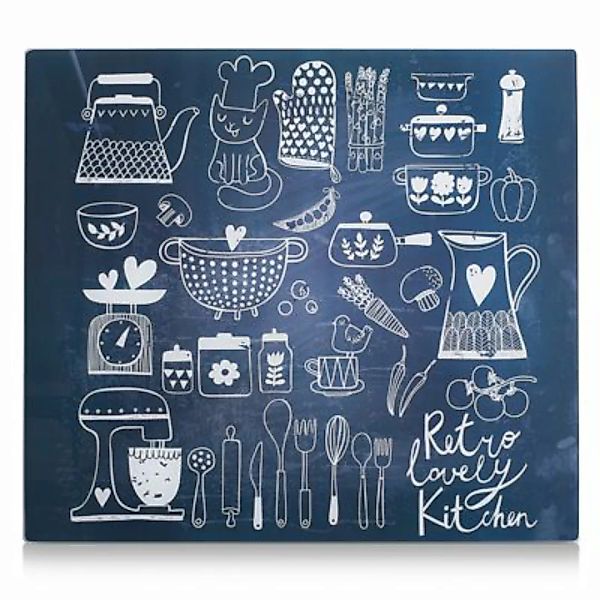 Neuetischkultur Herdabdeckplatte 50x56 cm, Glas Lovely Kitchen blau/grau günstig online kaufen