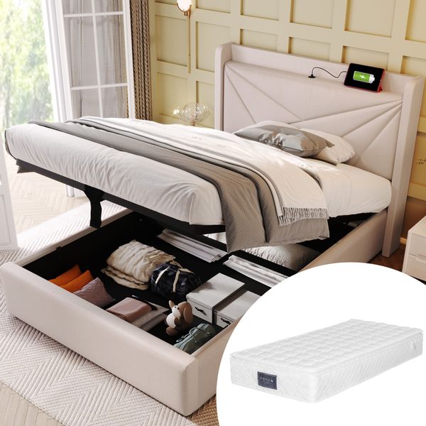 MODFU Polsterbett mit Stauraum und einem günstig online kaufen