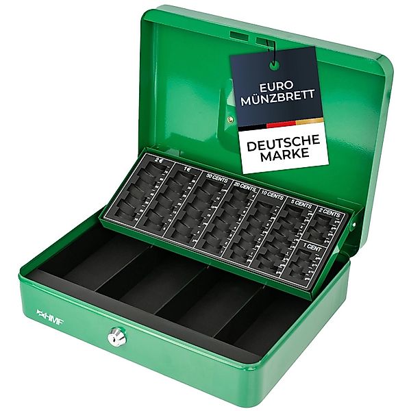 HMF 4215-06 Geldkassette Münzzählbrett 30 x 24 x 8 cm Grün günstig online kaufen