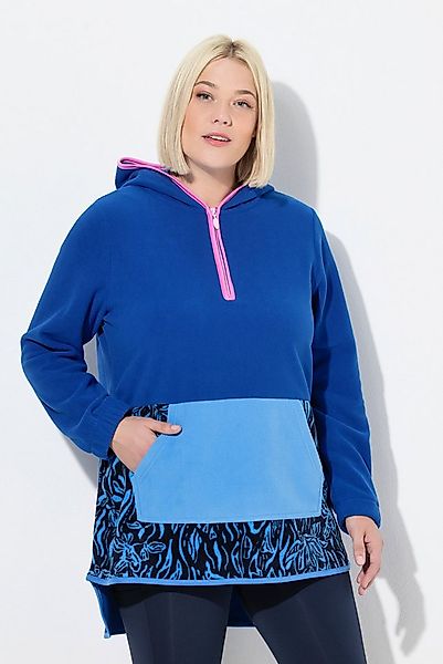 Ulla Popken Sweatshirt Long-Fleecehoodie Colorblocking Kapuze Langarm günstig online kaufen
