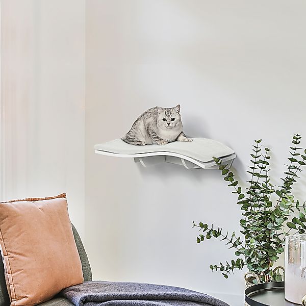 PawHut Katzenbett Wandliege  Wandmontage mit Plüschauflage, MDF, für Katzen günstig online kaufen
