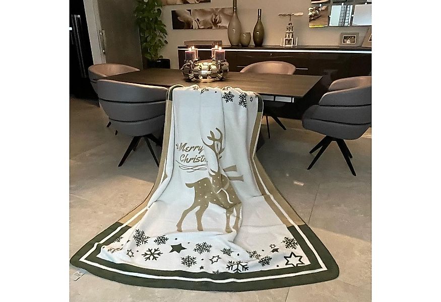 Plaid X-Mas Weihnachsdecke Kuscheldecke Tagesdecke Decke 150x200 cm, SEI De günstig online kaufen