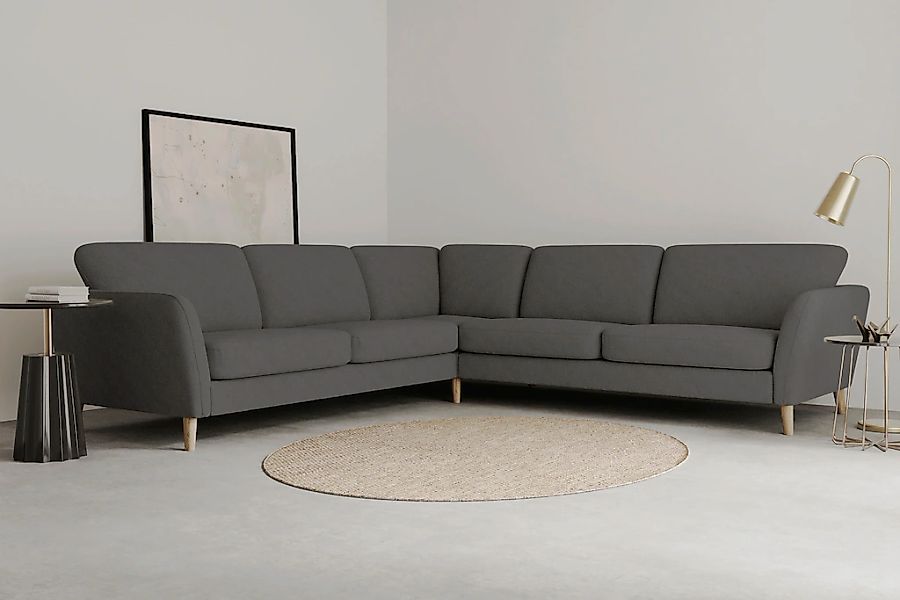 Home affaire Ecksofa "MARSEILLE 278/278 cm, L-Form, Webstoff, Flachgewebe, günstig online kaufen