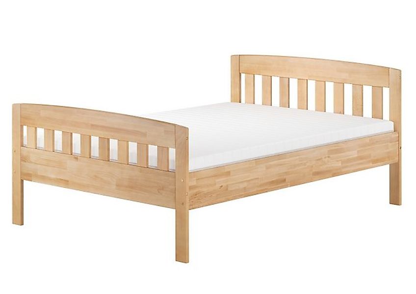 ERST-HOLZ Bett Doppelbett Zeitlos Buche massiv hohe Sitzt-Kante 140x200 cm, günstig online kaufen