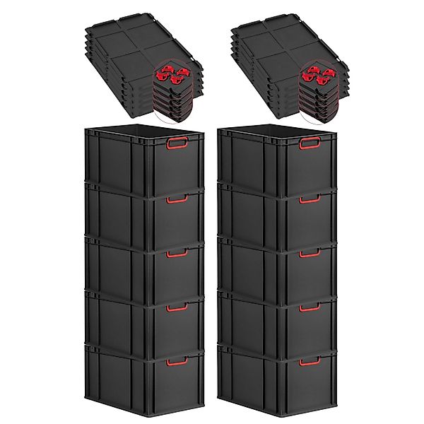 PROREGAL SparSet 10x Eurobox Nextgen Color Mit Auflagedeckel HxBxT 32x40x60 günstig online kaufen